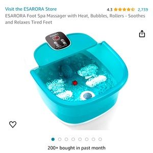 ESARORA collapsible foot spa,heating, timing, bubbles and red light New with tag